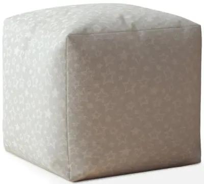 Cotton Abstract Pouf Cover - Gray