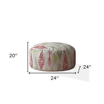 Cotton Round, Polka Dots Pouf Cover - Green