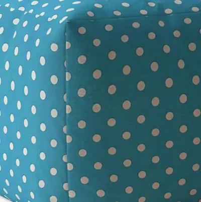 Cotton Polka Dots Pouf Cover - Blue / White