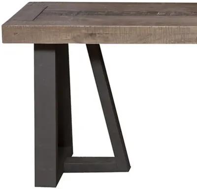 Distressed Solid Wood Dining Bench - Natural / Black