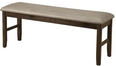 Faux Leather Distressed Upholstery Dining Bench - Tan / Dark Brown