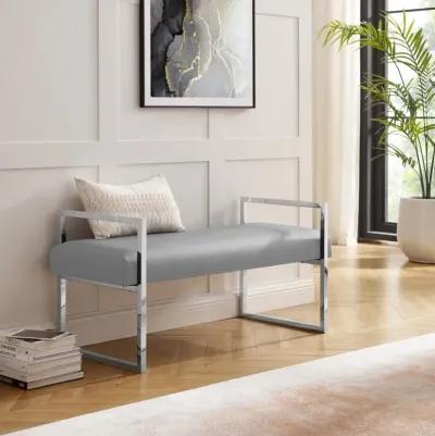 Upholstered Faux Leather Bench -