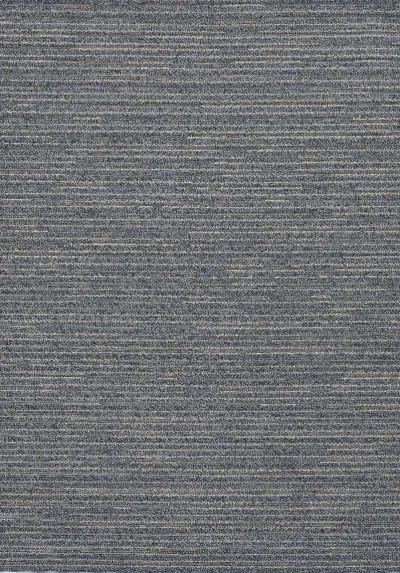 7' X 9' Machine Woven UV Treated Abstract Lines Indoor / Outdoor Area Rug - Denim Blue