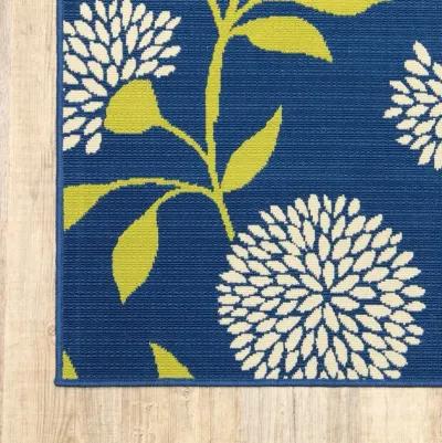 Floral Outdoor / Indoor Area Rug - Blue / Green