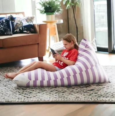 Microfiber Specialty Striped Pouf Cover - Purple / White