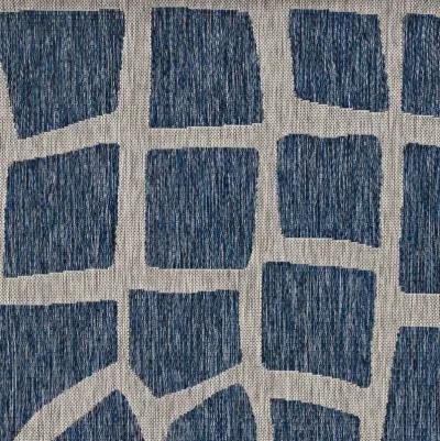 3' X 4' Machine Woven UV Treated Abstract Indoor / Outdoor Accent Rug - Blue Gray