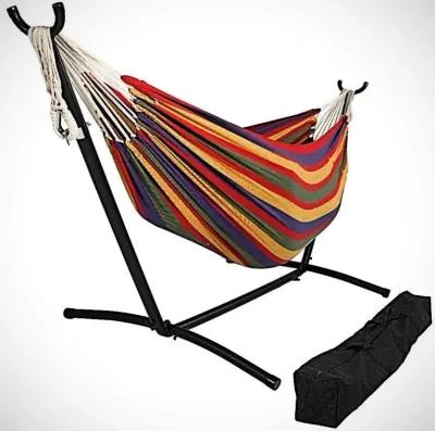 Regatta Stripe Two Person Hammock With Stand - Multi