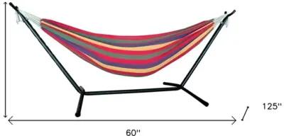 Regatta Stripe Two Person Hammock With Stand - Multi