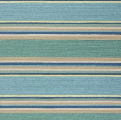 3' X 5' Striped Handmade Indoor / Outdoor Area Rug - Blue