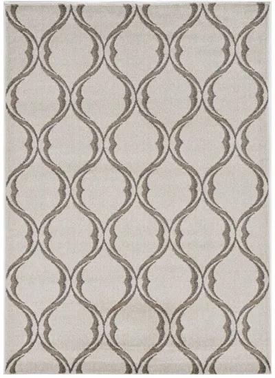 7' X 11' Machine Woven UV Treated Ogee Indoor / Outdoor Area Rug - S / Ivory