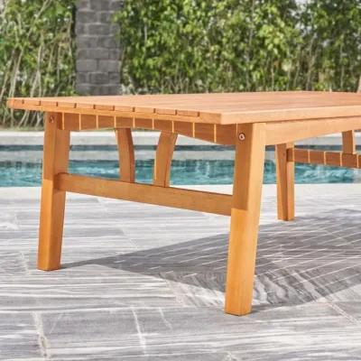 Wood Outdoor Rectangular Coffee Table - Natural