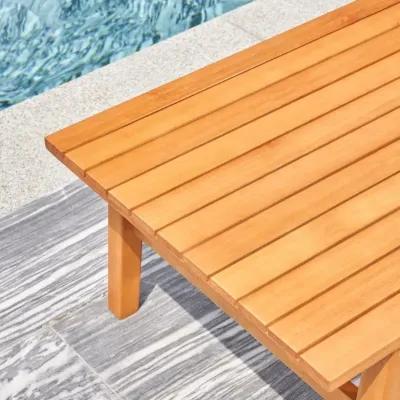 Wood Outdoor Rectangular Coffee Table - Natural