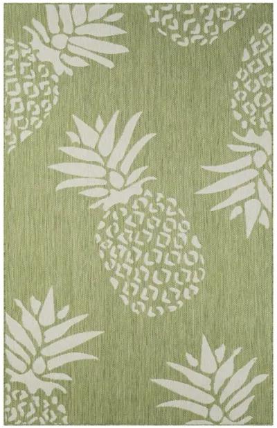 5' X 7' Floral Indoor / Outdoor Area Rug - Green