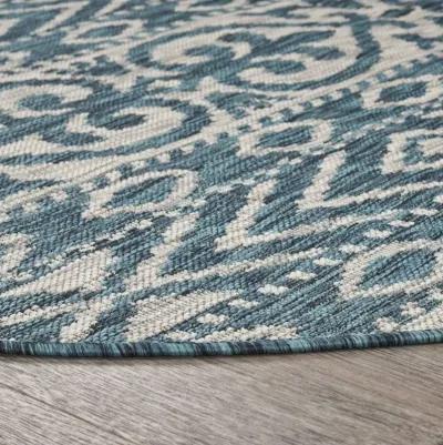 8' X 8' Indoor / Outdoor Area Rug - Blue / Gray