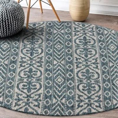 8' X 8' Indoor / Outdoor Area Rug - Blue / Gray