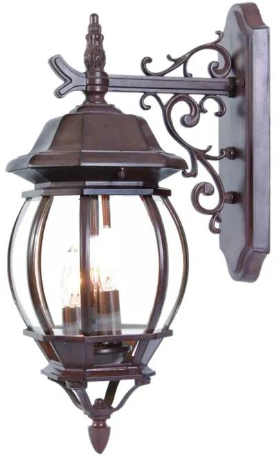 Three Light Hanging Glass Globe Wall Light - Dark Brown