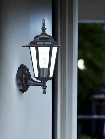 Glass Lantern Wall Light - Antique Bronze