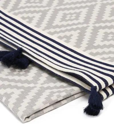 Tribal Design Turkish Towel Beach Blanket - Gray