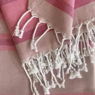 Shades Striped Design Turkish Beach Blanket - Of Pink