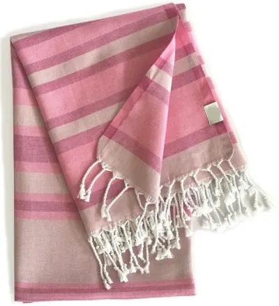 Shades Striped Design Turkish Beach Blanket - Of Pink