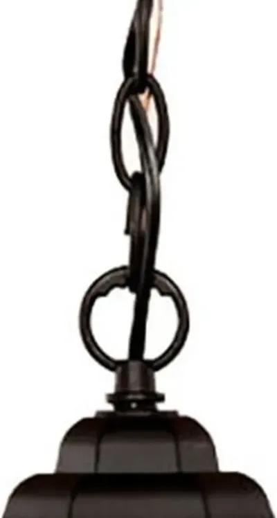 Textured Glass Lantern Hanging Light - Antique Black