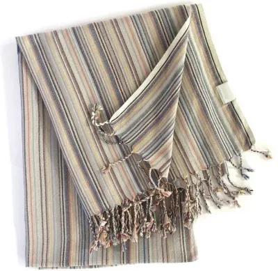 Colored Striped Design Turkish Beach Blanket - Multi