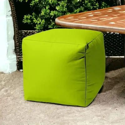 Cool Lemongrass Solid Color Indoor Outdoor Pouf Cover - Green