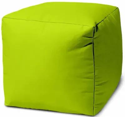 Cool Lemongrass Solid Color Indoor Outdoor Pouf Cover - Green