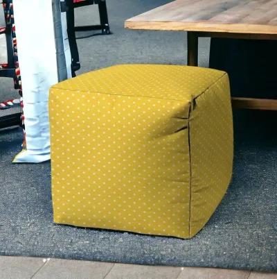 Cube Polka Dots Indoor Outdoor Pouf Cover - Yellow