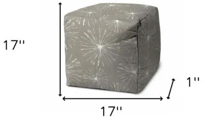 Cube Geometric Indoor / Outdoor Pouf Cover - Taupe