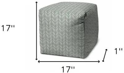 Cube Geometric Indoor Outdoor Pouf Cover - Green