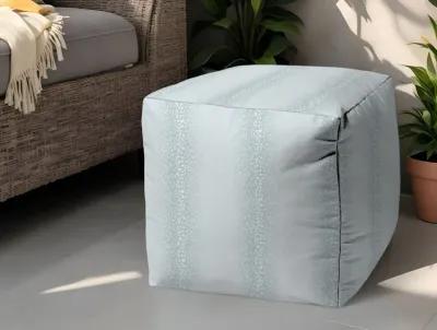 Polyester Cube Ombre Indoor / Outdoor Pouf Ottoman - Blue