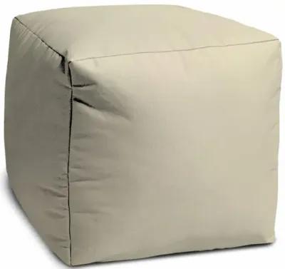 Canvas Cube Outdoor Pouf Cover - Ivory