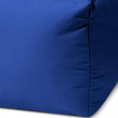 Cool Primary Solid Color Indoor Outdoor Pouf Cover - Blue