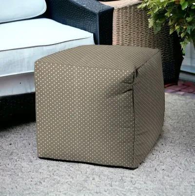 Cube Polka Dots Indoor Outdoor Pouf Cover - Taupe