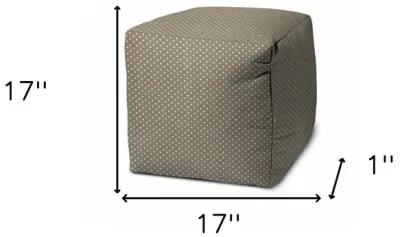 Cube Polka Dots Indoor Outdoor Pouf Cover - Taupe