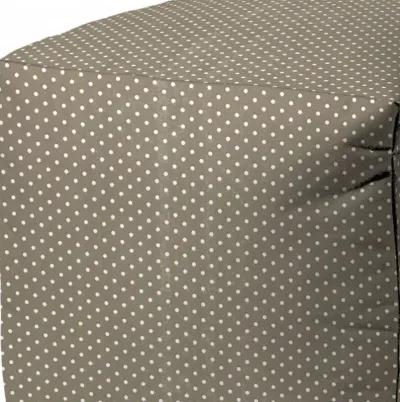 Cube Polka Dots Indoor Outdoor Pouf Cover - Taupe