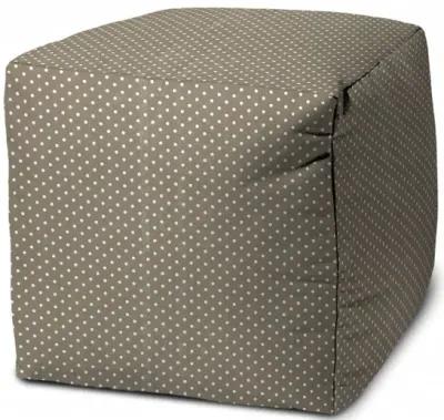 Cube Polka Dots Indoor Outdoor Pouf Cover - Taupe