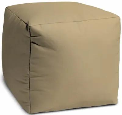 Canvas Cube Outdoor Pouf Cover - Khaki