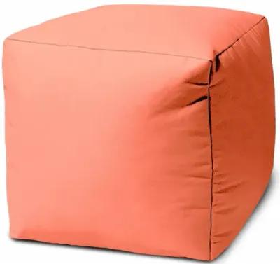 Cool Flamingo Solid Color Indoor Outdoor Pouf Cover - Coral