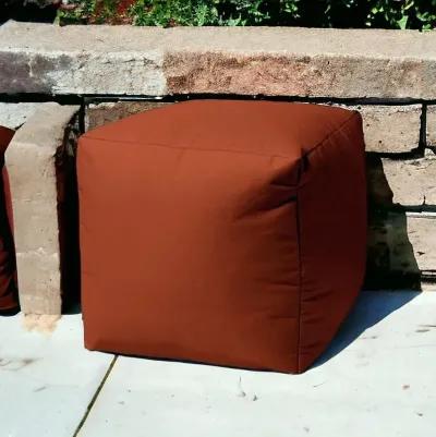 Cool Rust Solid Color Indoor Outdoor Pouf Cover - Dark Amber