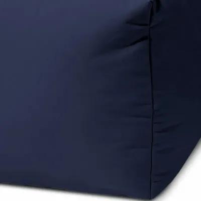 Cool Warm Solid Color Indoor Outdoor Pouf Cover - Indigo Blue