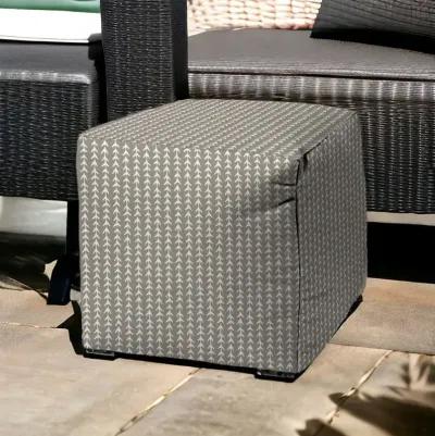 Cube Geometric, Indoor Outdoor Pouf Cover - Taupe