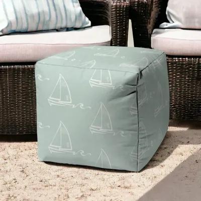 Cube, Indoor Outdoor Pouf Cover - Green