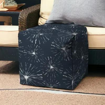 Cube Geometric Indoor / Outdoor Pouf Cover - Blue