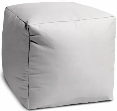 Cool Crisp Solid Color Indoor Outdoor Pouf Cover - White