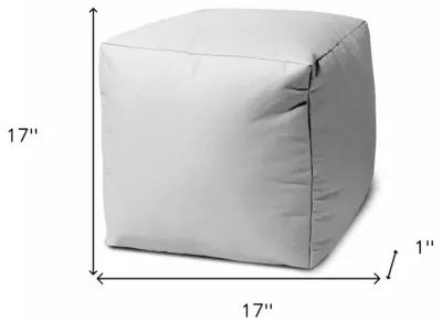 Cool Crisp Solid Color Indoor Outdoor Pouf Cover - White