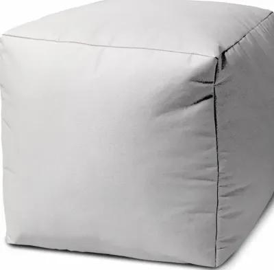 Cool Crisp Solid Color Indoor Outdoor Pouf Cover - White