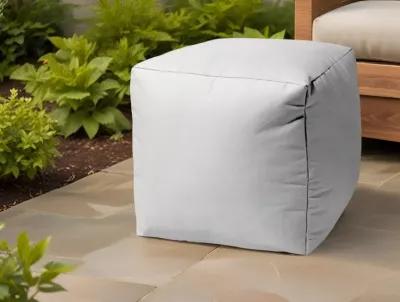 Cool Crisp Solid Color Indoor Outdoor Pouf Cover - White