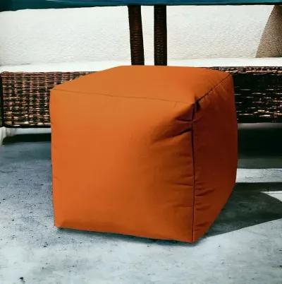 Cool Solid Color Indoor Outdoor Pouf Cover - Orange